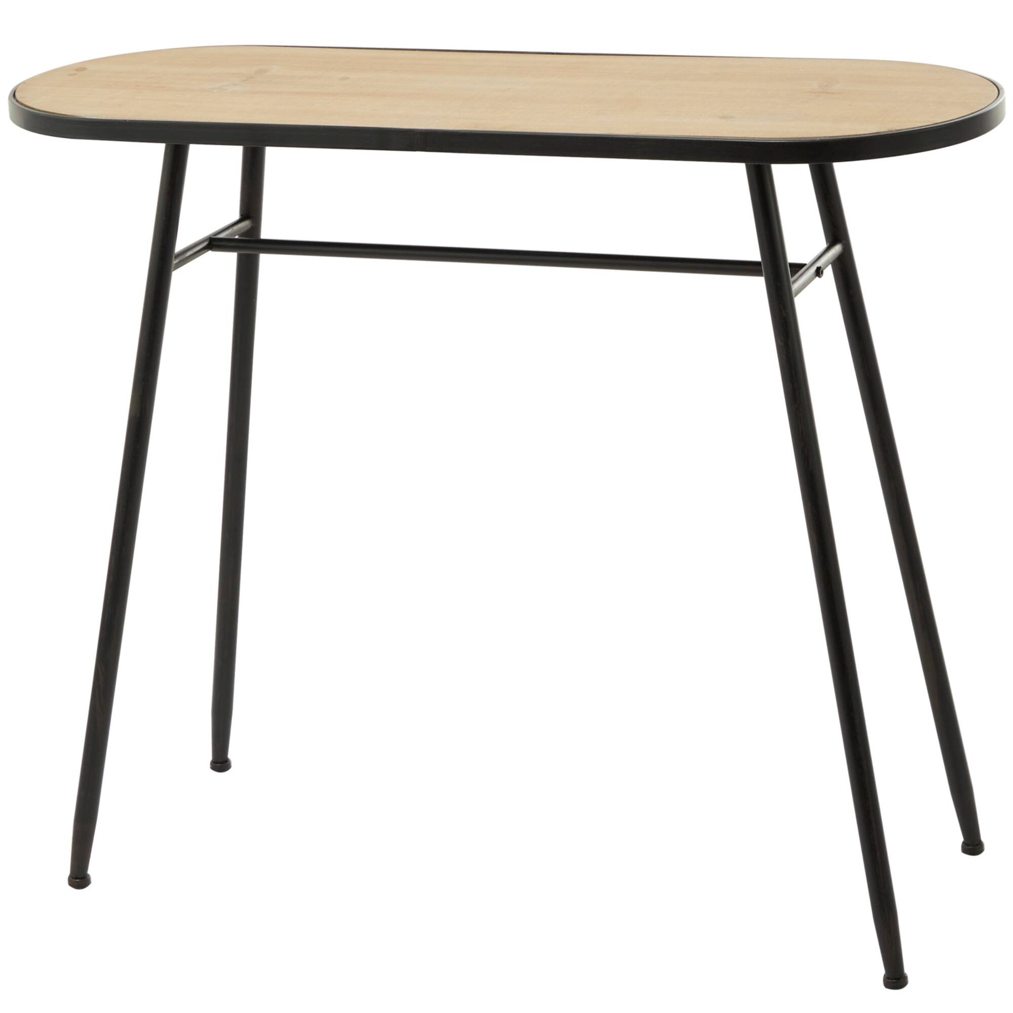30" Brown Metal Industrial Console Table